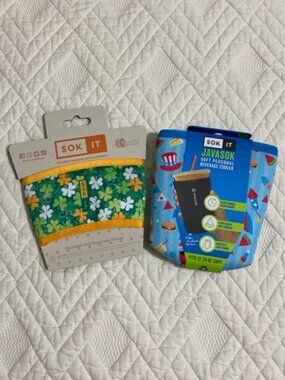 Lot of 2–SOK IT JAVASOK Insulated Beverage Sleeve & Personal Beverage Cooler